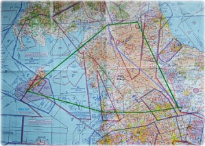 Route on 1:500,000 Northern Chart
